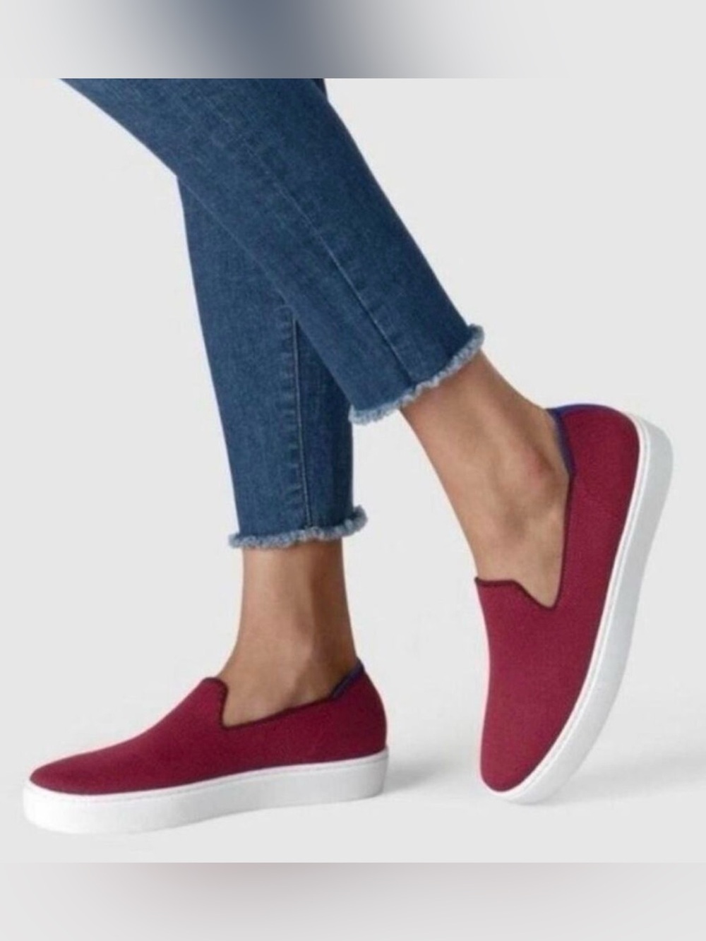 Rothy's The Original Slip On in Red Garnet Color Sneakers Size 8